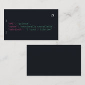 ブラックコーダ引用文名刺 – カスタマイズ可能 名刺 (正面/裏面)