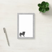 ブラックコートカラーパグモップドッグブリードデザイングレー ポストイット (オフィス)