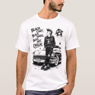 ブラックコート ブラックシューズ ブラックハット キャデラック パンク Tシャツ