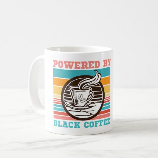 ブラックコーヒーで動く – コーヒー愛好家 コーヒーマグカップ (正面左)