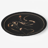 ブラックコーヒーと金ゴールドコーヒーの愛 ペーパープレート (アングル)