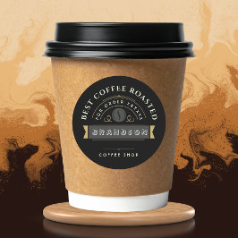 ブラックコーヒーのオリジナルブランディング ラウンドシール