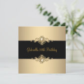 ブラックコーヒートリム50thバースデーパーティーパール3 招待状 (スタンド正面)