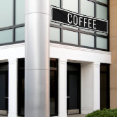 ブラックコーヒーバナー 横断幕 (ビルの外側)