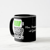 ブラックコーヒーマグ教えに充電され準備ができている マグカップ (正面左)