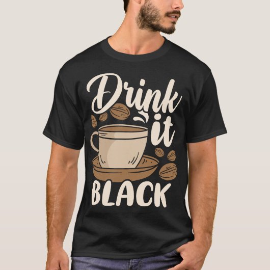 ブラックコーヒー愛好家 Tシャツ (正面)