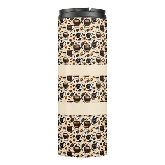 ブラックコーヒー油絵を描パターンパーソナライズされた タンブラー (裏面)