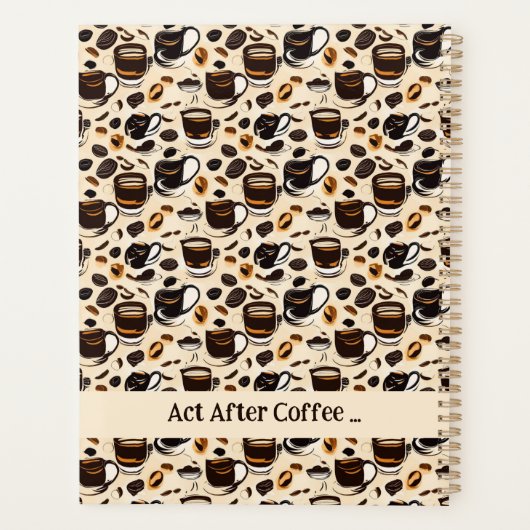 ブラックコーヒー油絵を描パターンパーソナライズされた プランナー手帳 (裏面)