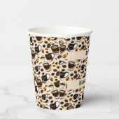 ブラックコーヒー油絵を描パターンパーソナライズされた 紙コップ (右)