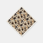 ブラックコーヒー油絵を描パターン スタンダードカクテルナプキン (角)