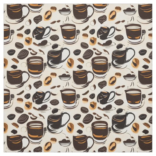 ブラックコーヒー油絵を描パターン ファブリック (見本)
