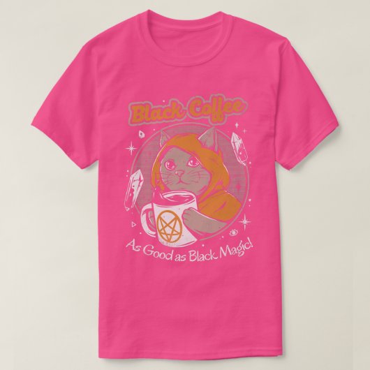 ブラックコーヒー猫 Tシャツ (デザイン正面)