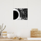 ブラックコーヒー&ホワイトコーヒー豆&コーヒーカップ16x20 ポスター (キッチン)