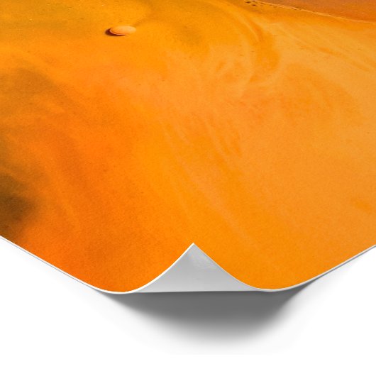 ブラックコーラルとオレンジ抽象芸術ミニマリストバイフィオン ポスター (角)