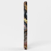 ブラックコーラルピンクホワイト金ゴールド大理石アートパターン Case-Mate iPhoneケース (裏面/右)