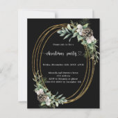 ブラックコーンパイン金ゴールドクリスマスパーティの招待状 (正面)