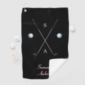 ブラックゴエレガントルフタオル⛳クラスタイリッシュブデザイン ゴルフタオル (インサイチュ)