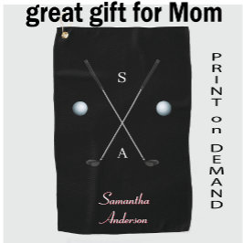 ブラックゴエレガントルフタオル⛳クラスタイリッシュブデザイン ゴルフタオル