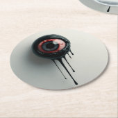 ブラックゴコースターの不気味な眼球 ラウンドペーパーコースター (アングル)