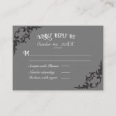 ブラックゴシックウェディングRSVP エンクロージャーカード (裏面)