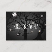 ブラックゴシックウェディングRSVP エンクロージャーカード (正面)