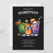 ブラックゴシックカクテルハロウィーン 招待状 (正面)