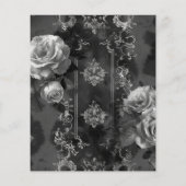 ブラックゴシックグランジフローラスクラップブック紙 (裏面)