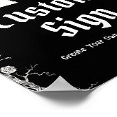 ブラックゴシックハロウィーンスケルトンカスタムサイン ポスター (角)