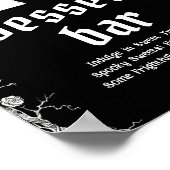 ブラックゴシックハロウィーンスケルトンデザートバーサイン ポスター (角)