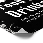 ブラックゴシックハロウィーンスケルトンフード&ドリンクサイン ポスター (角)