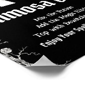 ブラックゴシックハロウィーンスケルトンミモザバー標識 ポスター (角)