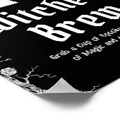 ブラックゴシックハロウィーンスケルトン魔女のブリューサイン ポスター (角)