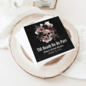 ブラックゴシックハロウィーンフローラスカルブライダルシャワー スタンダードカクテルナプキン