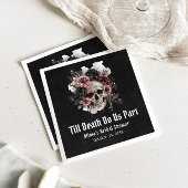 ブラックゴシックハロウィーンフローラスカルブライダルシャワー スタンダードランチョンナプキン