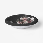 ブラックゴシックハロウィーンフローラスカルブライダルシャワー ペーパーボウル (傾斜あり)
