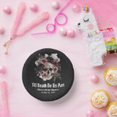 ブラックゴシックハロウィーンフローラスカルブライダルシャワー ペーパーボウル (パーティー)