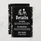 ブラックゴシックハロウィーン結婚骨格の詳細 エンクロージャーカード (正面/裏面)