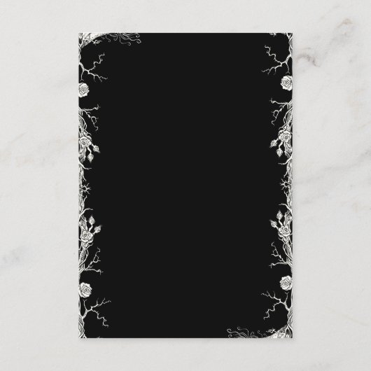 ブラックゴシックハロウィーン結婚骨格の詳細 エンクロージャーカード (裏面)