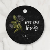 ブラックゴシックバラ結婚式の引き出物ラベル フェイバータグ (正面)