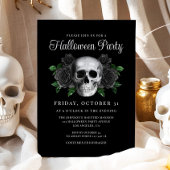 ブラックゴシックフローラスカルハロウィーン招待状 招待状