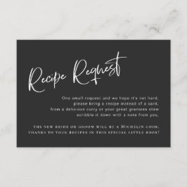 ブラックゴシックブライダルシャワーレシピリクエストカード エンクロージャーカード