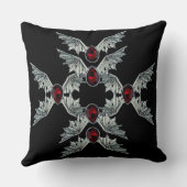 ブラックゴシックブラッドストーンこうもり翼装飾用クッション クッション (裏面)