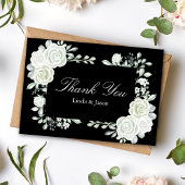 ブラックゴシックホワイトロー結婚ズサンキューカード 招待状
