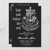 ブラックゴシックマーメイドラストセイルヴェールバチェロレッテ 招待状 (正面/裏面)