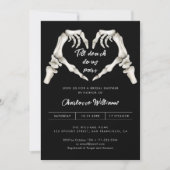 ブラックゴシックラブハロウィーンブライダルシャワー 招待状 (正面)