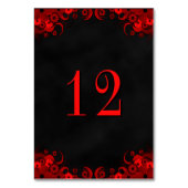ブラックゴシックレッドフローラ披露宴テーブル番号カード テーブルナンバー (裏面)