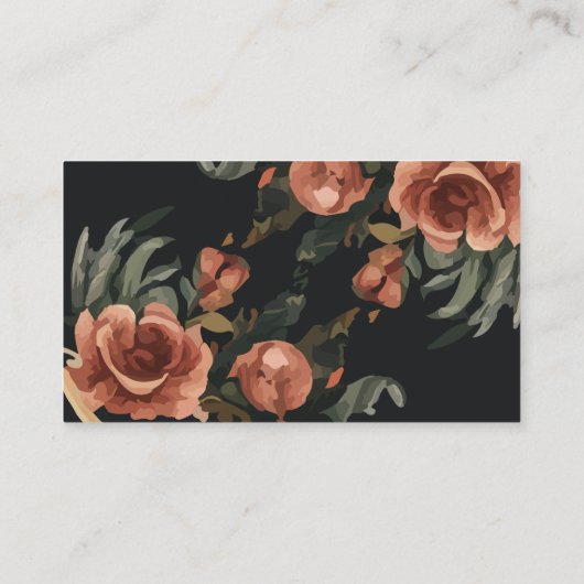 ブラックゴシックヴィンテージブライダルシャワー共有Aレシピ エンクロージャーカード (裏面)