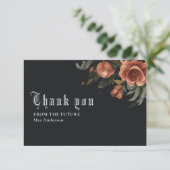 ブラックゴシックヴィンテージ秋ブライダルシャワー サンキューカード (スタンド正面)