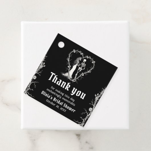 ブラックゴシック ハロウィン スケルトン ブライダルシャワー フェイバータグ (インサイチュ)