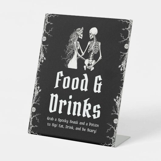ブラックゴシック ハロウィン スケルトン 食べ物＆飲み物 サイン (正面)
